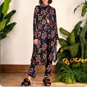 COPY - Farm Rio Maxi Shirt- Black Snakes